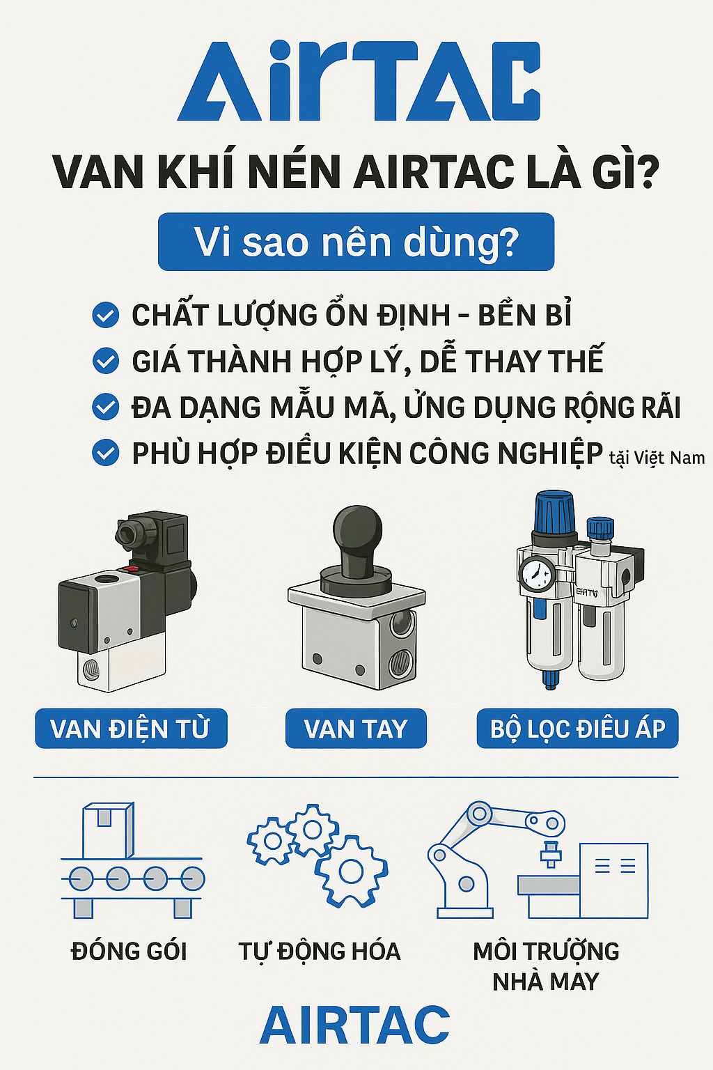 Van khí nén Airtac là gì? Vì sao được ưa chuộng tại Việt Nam?