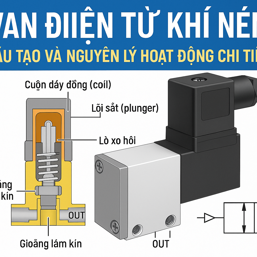 Van điện từ khí nén là gì? Cấu tạo và nguyên lý hoạt động chi tiết