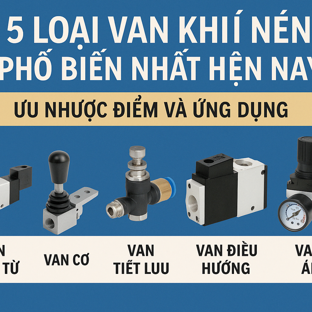 5 loại van khí nén phổ biến nhất hiện nay – Ưu nhược điểm và ứng dụng