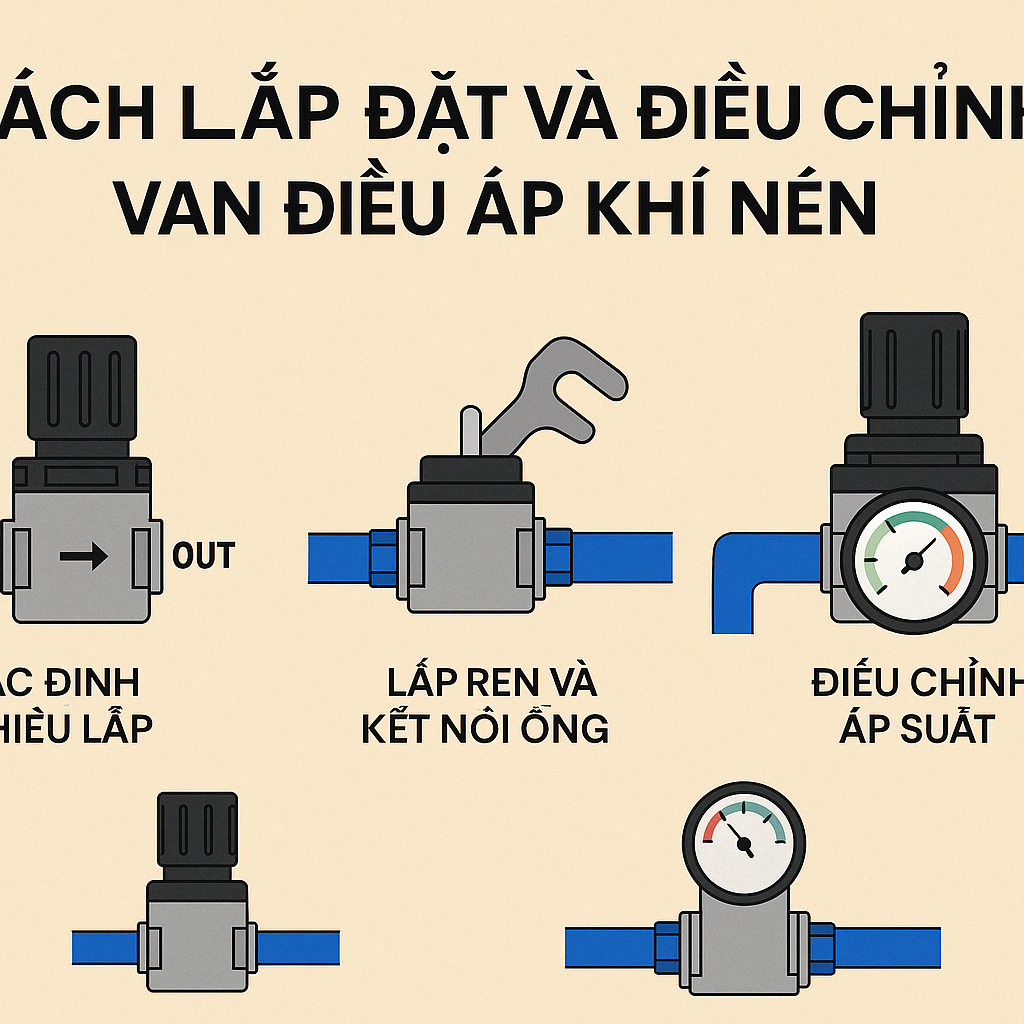 Cách lắp đặt và điều chỉnh van điều áp khí nén đúng kỹ thuật